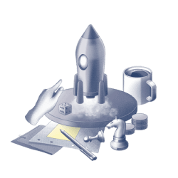 Illustration d'une fusée qui décolle